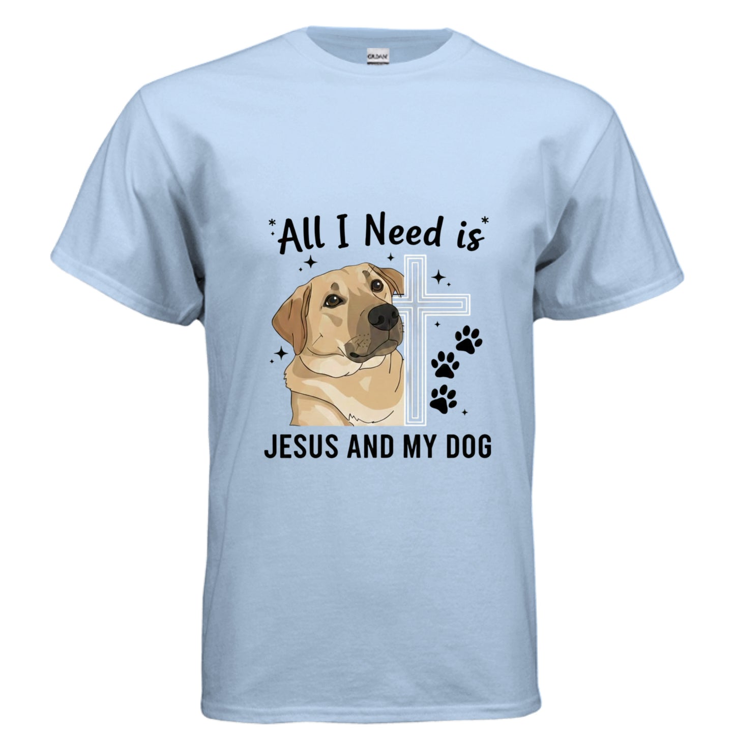 Jesus and my Dog Faith T-Shirt LIGHT BLUE Salvation Clothing and Accessories Apparel