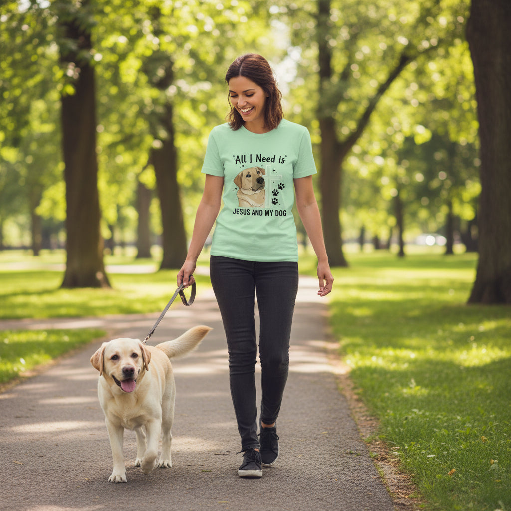 Jesus and my Dog Faith T-Shirt MINT GREEN Salvation Clothing and Accessories Apparel