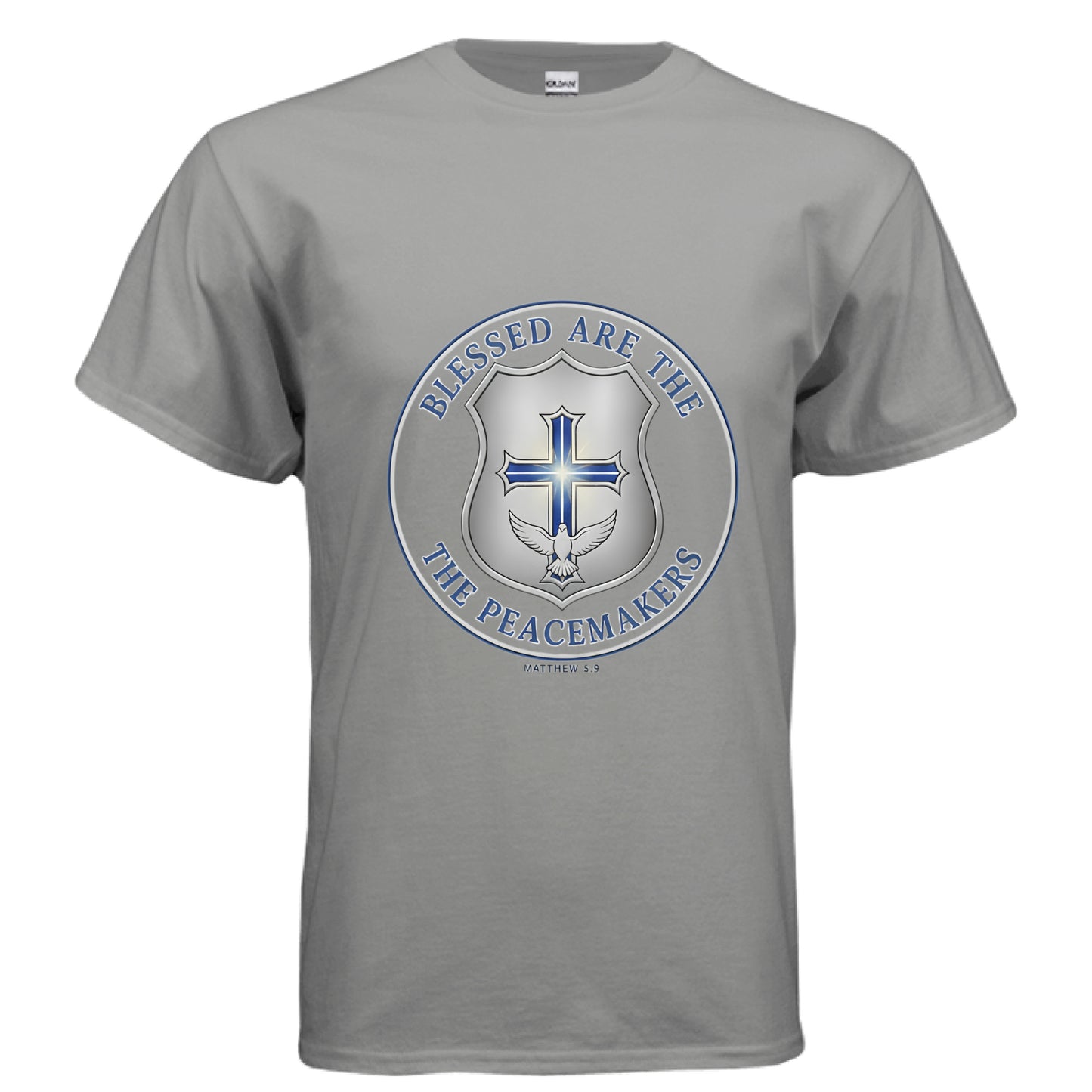 Blessed are the Peacemakers Matthew 5:9 (Police) Faith T-Shirt GRAVEL Salvation Clothing and Accessories Apparel