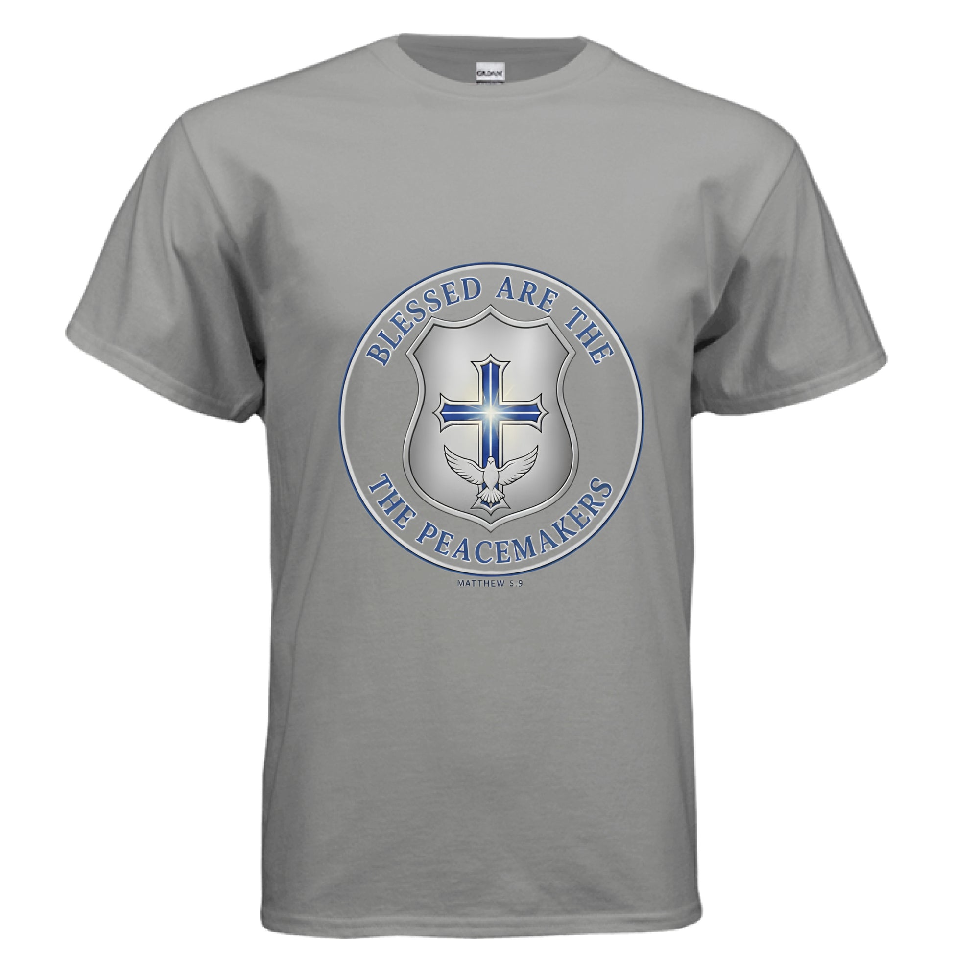 Blessed are the Peacemakers Matthew 5:9 (Police) Faith T-Shirt GRAVEL Salvation Clothing and Accessories Apparel