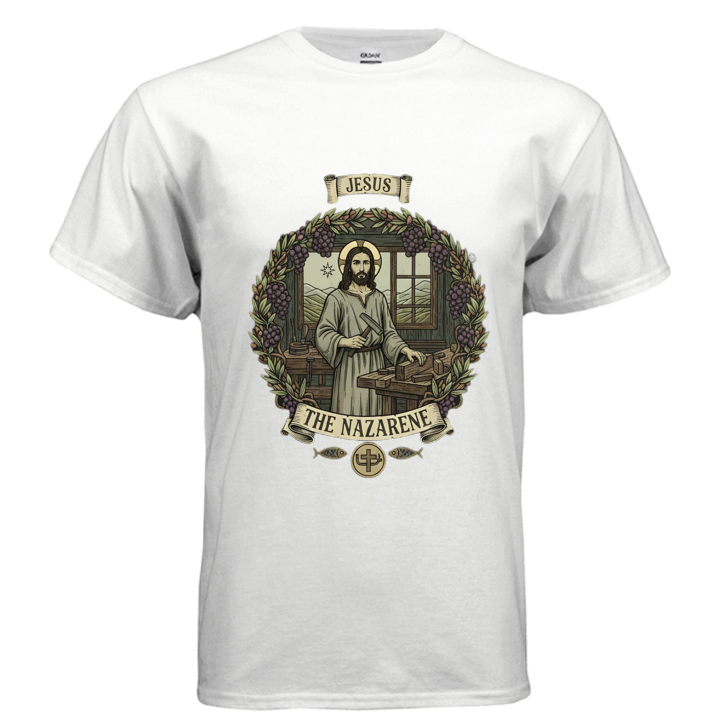 Jesus the Nazarene Faith T-Shirt WHITE Salvation Clothing and Accessories Apparel