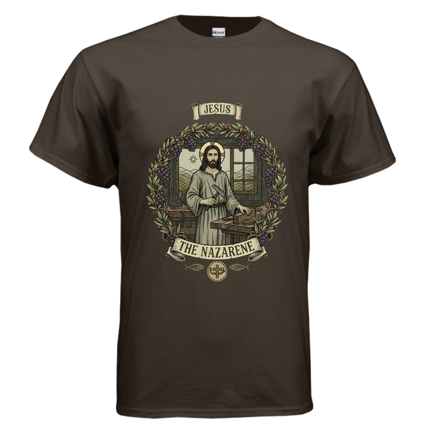 Jesus the Nazarene Faith T-Shirt DARK CHOCOLATE Salvation Clothing and Accessories Apparel