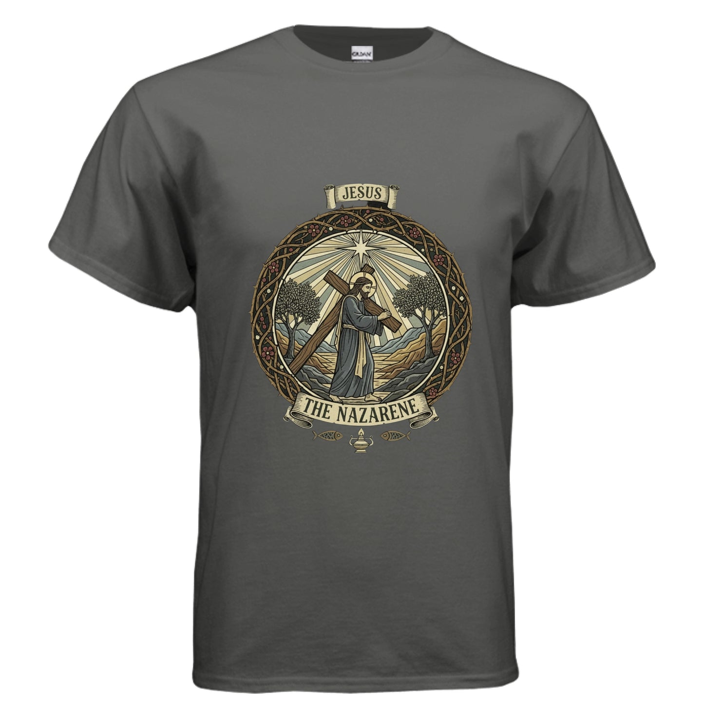 Jesus the Nazarene Faith T-Shirt CHARCOAL Salvation Clothing and Accessories Apparel