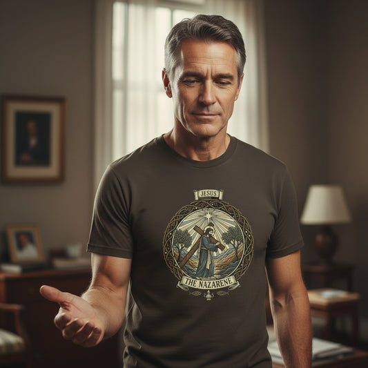 Jesus the Nazarene Christian T-Shirt DARK CHOCOLATE Salvation Clothing and Accessories Apparel