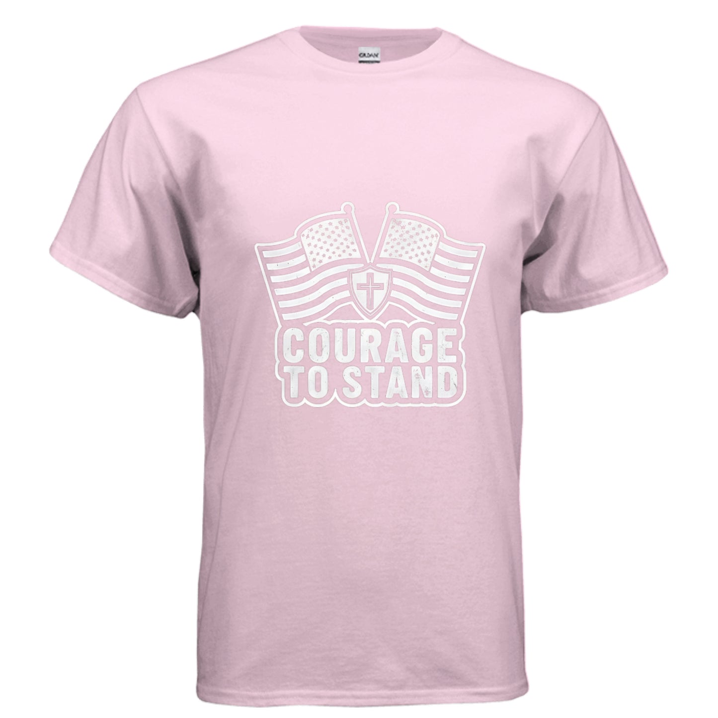 Courage to Stand Patriot T-Shirt (Charlie Kirk inspired) LIGHT PINK Salvation Clothing and Accessories Apparel