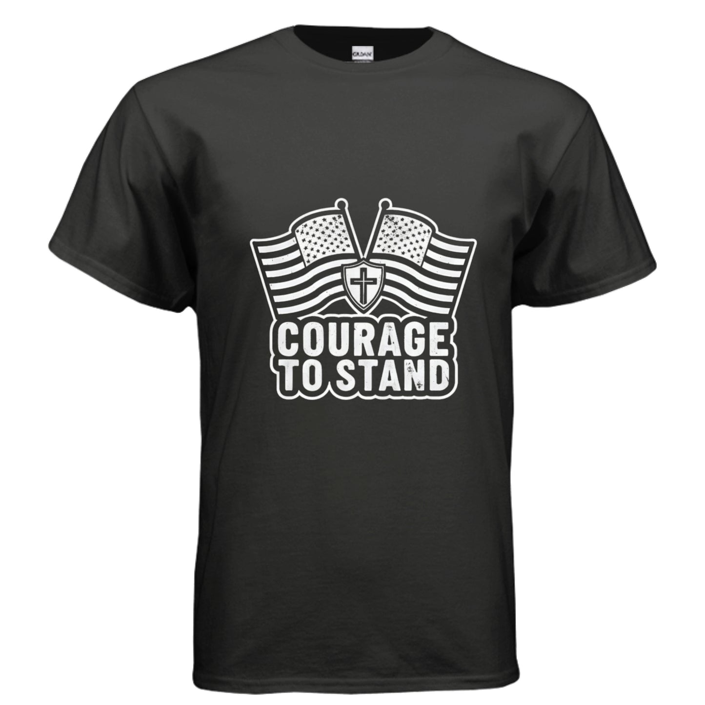 Courage to Stand Patriot T-Shirt (Charlie Kirk inspired) BLACK Salvation Clothing and Accessories Apparel