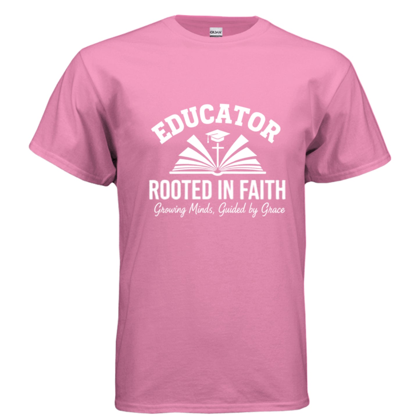 Educator Rooted in Faith Teacher Faith T-Shirt AZALEA Salvation Clothing and Accessories Apparel