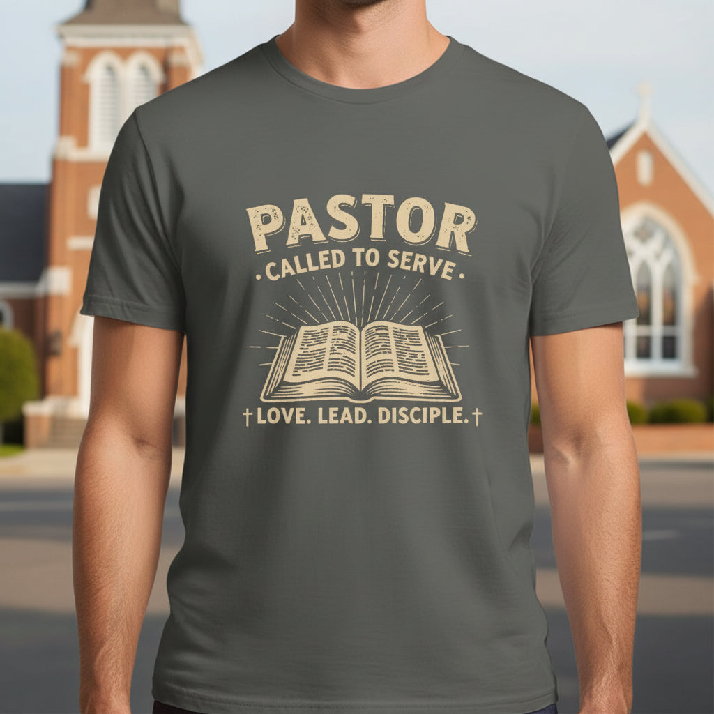 Pastor-Called to Serve Faith T-Shirt CHARCOAL Salvation Clothing and Accessories Apparel