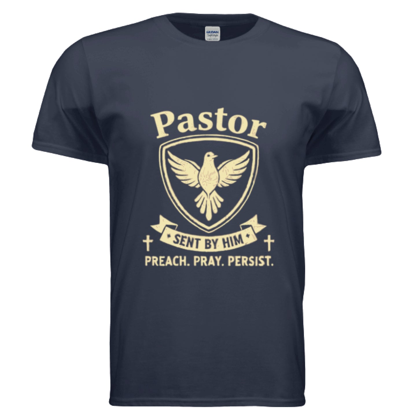 Pastor-Sent by Him Faith T-Shirt NAVY Salvation Clothing and Accessories Apparel