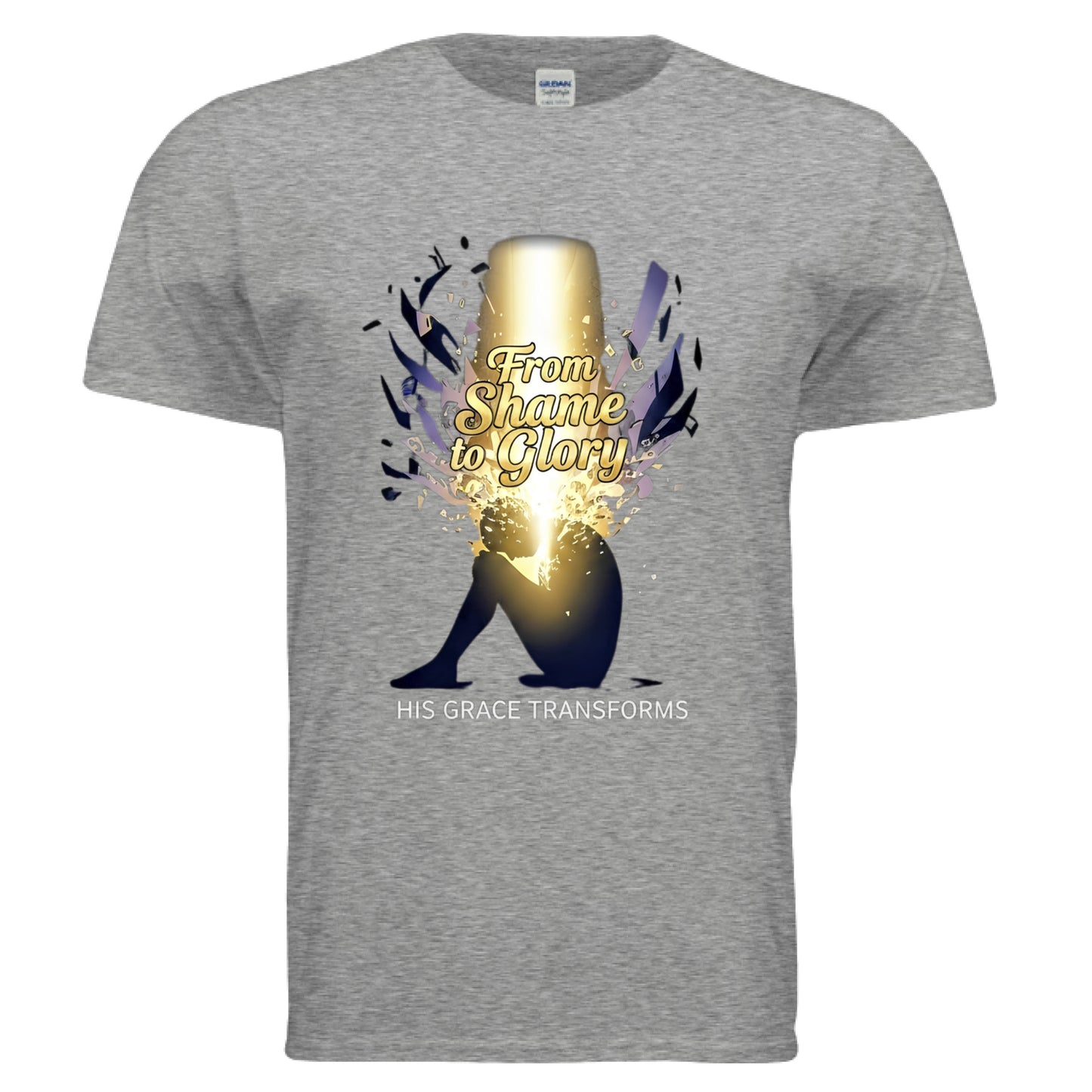 From Shame to Glory Faith T-Shirt (Brandon Lake Inspired) GRAPHITE HEATHER Salvation Clothing and Accessories Apparel