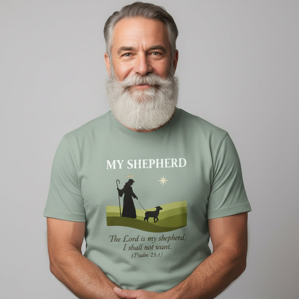 My Shepherd Psalm 23:1 Faith T-Shirt Sage Salvation Clothing and Accessories Apparel