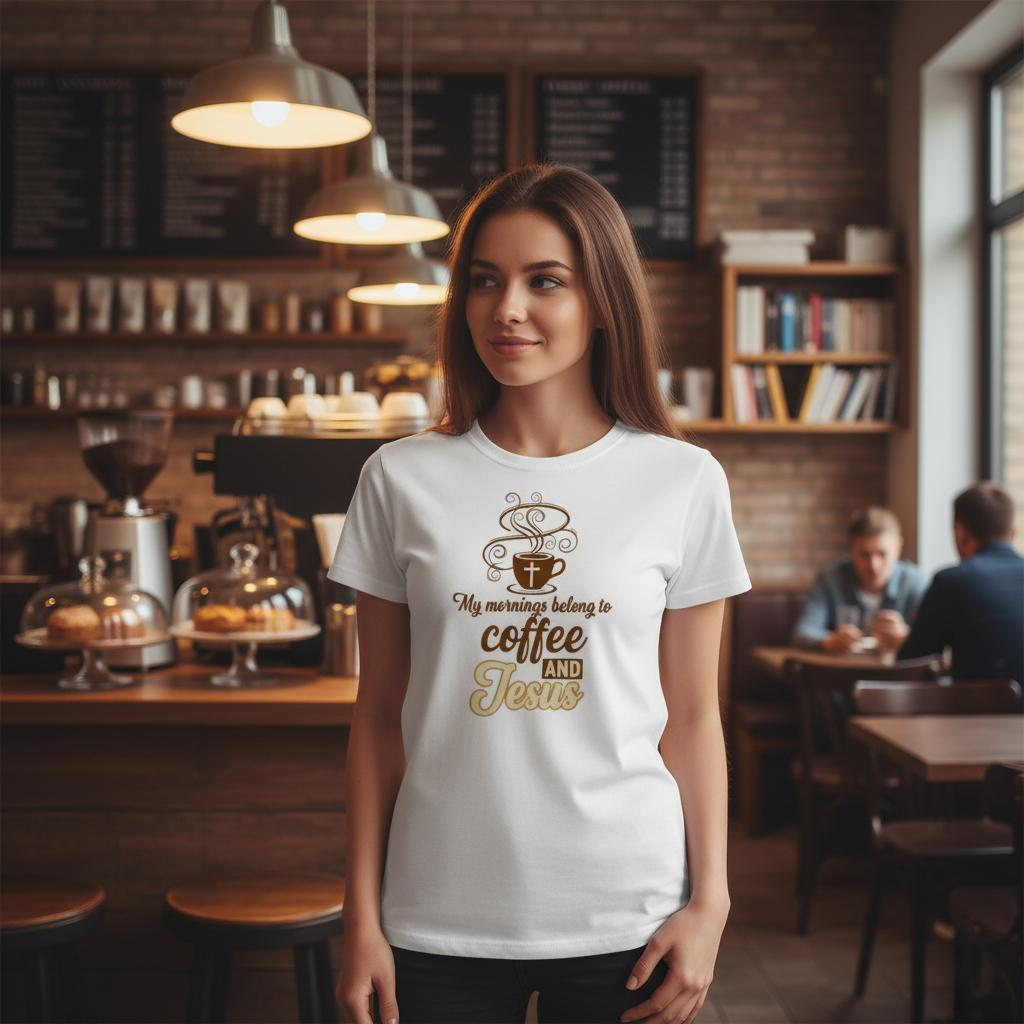 Coffee and Jesus Faith T-Shirt Salvation Clothing and Accessories Apparel