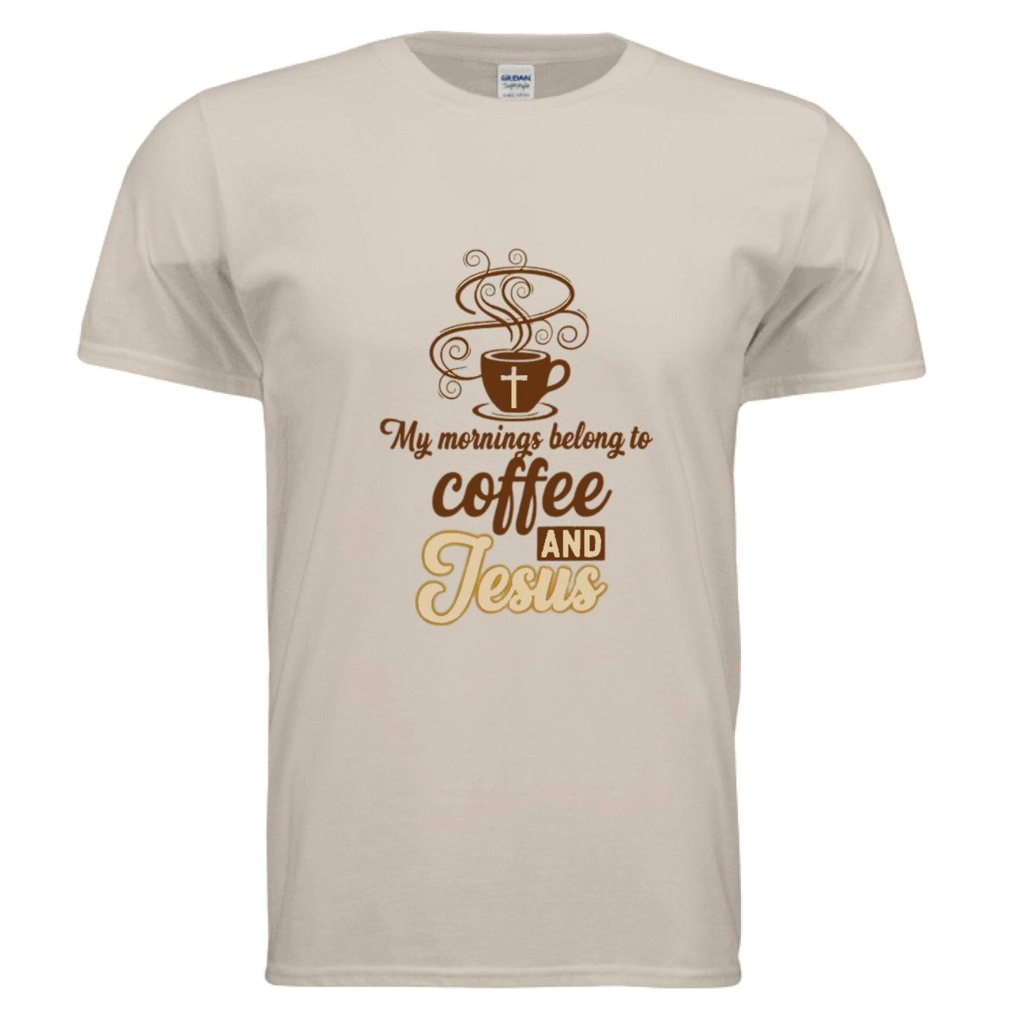 Coffee and Jesus Faith T-Shirt SAND Salvation Clothing and Accessories Apparel
