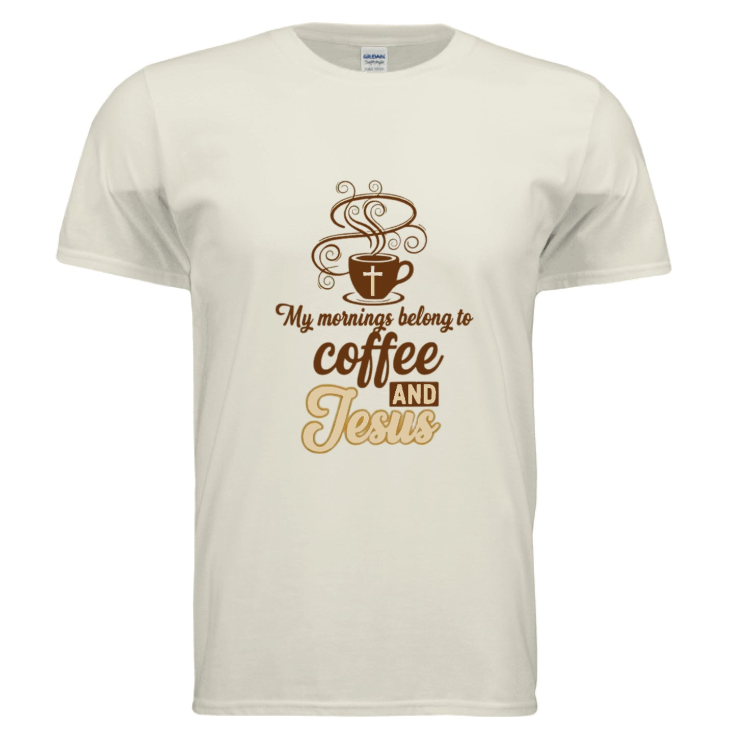 Coffee and Jesus Faith T-Shirt NATURAL Salvation Clothing and Accessories Apparel
