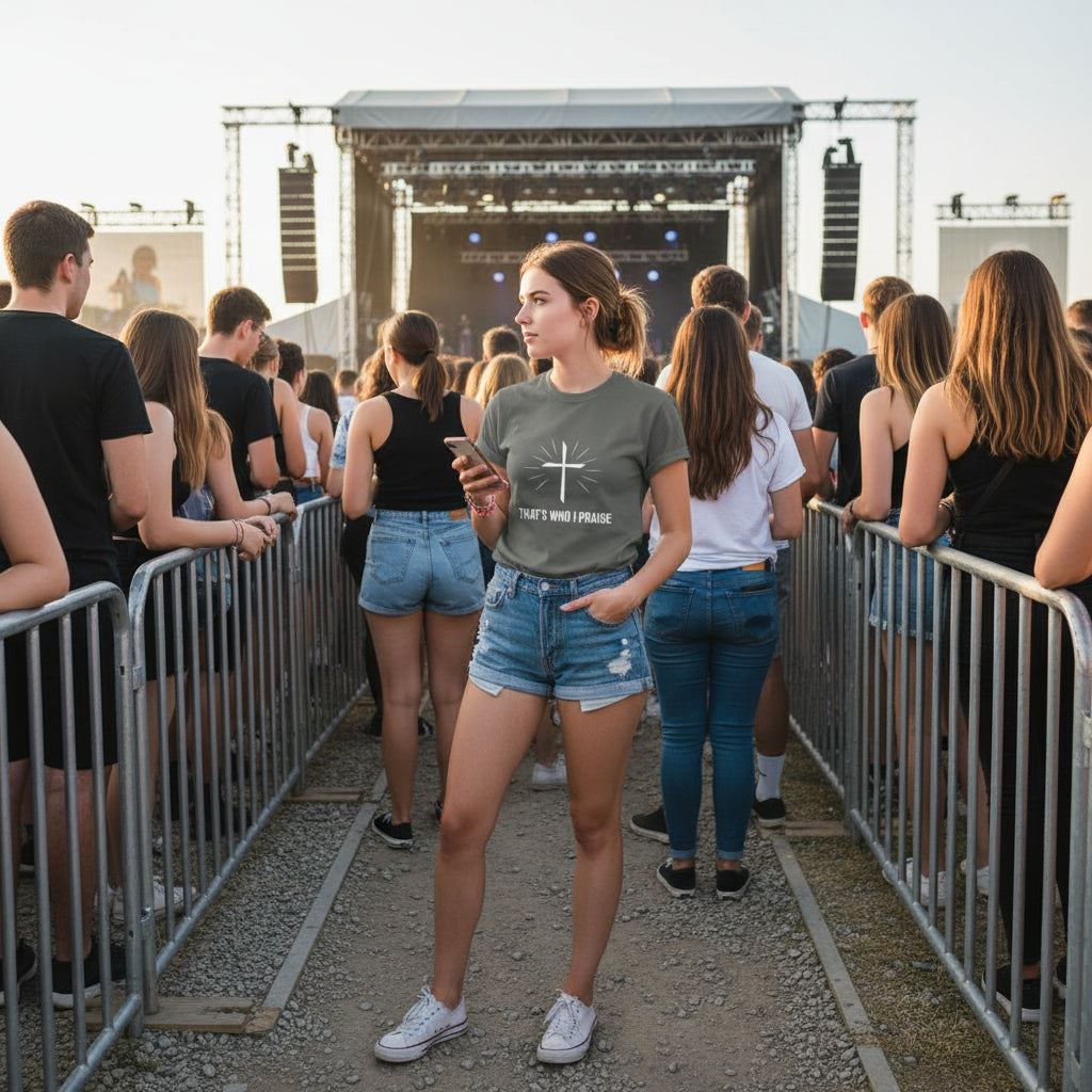 That's Who I Praise Christian T-Shirt (Brandon Lake Inspired) CHARCOAL Salvation Clothing and Accessories Apparel