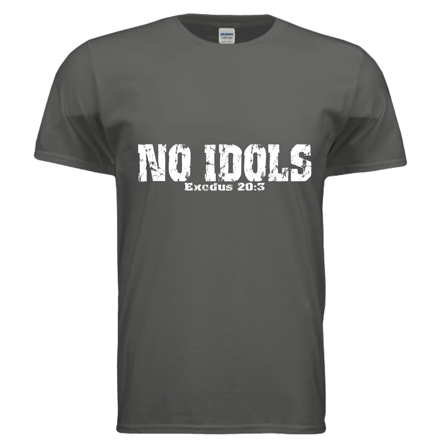 No Idols Exodus 20:3 Faith T-Shirt (Brandon Lake Inspired) CHARCOAL Salvation Clothing and Accessories Apparel