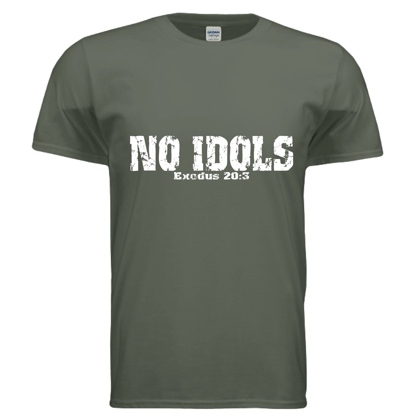 No Idols Exodus 20:3 Faith T-Shirt (Brandon Lake Inspired) MILITARY GREEN Salvation Clothing and Accessories Apparel