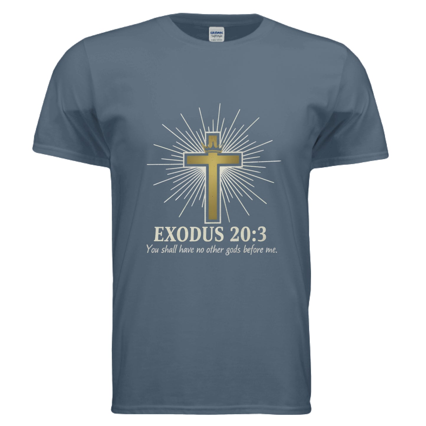 No Idols Exodus 20:3 Faith T-Shirt INDIGO BLUE Salvation Clothing and Accessories Apparel