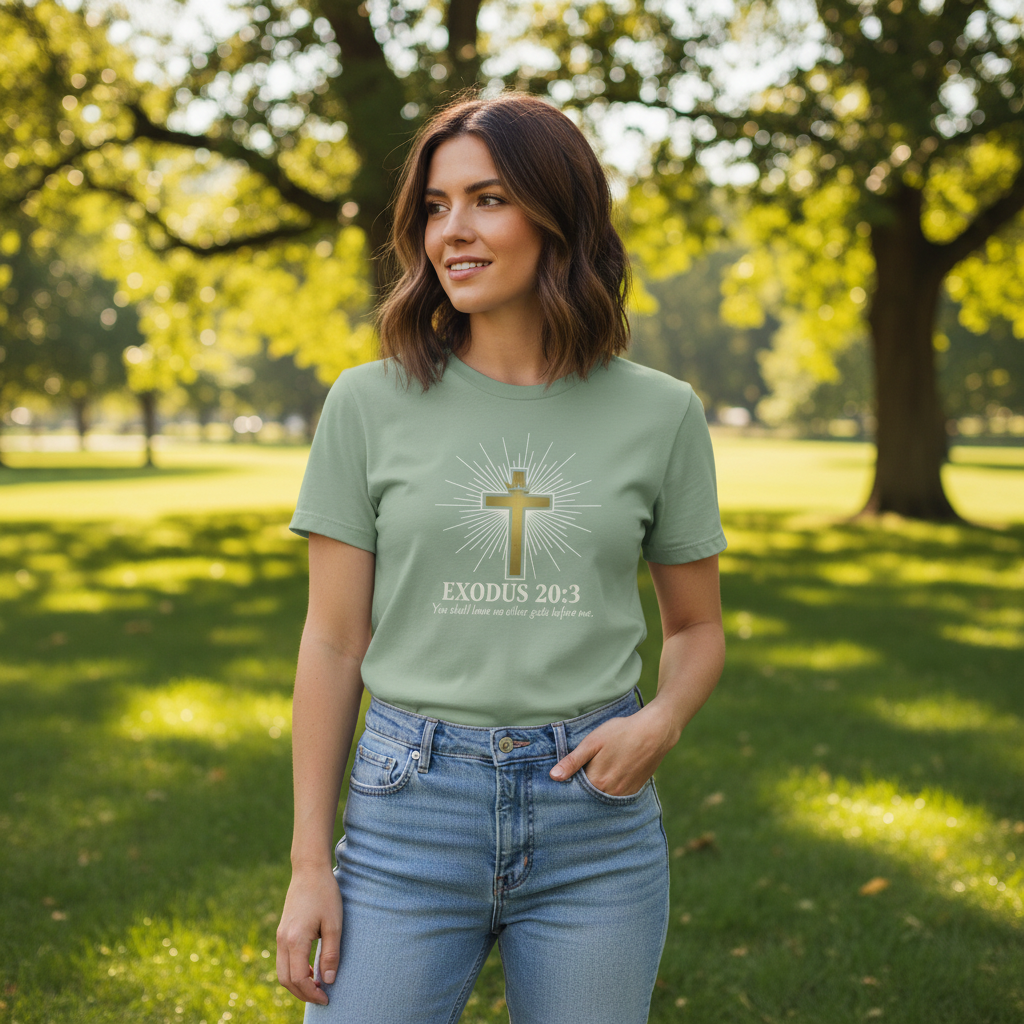 No Idols Exodus 20:3 Faith T-Shirt Salvation Clothing and Accessories Apparel