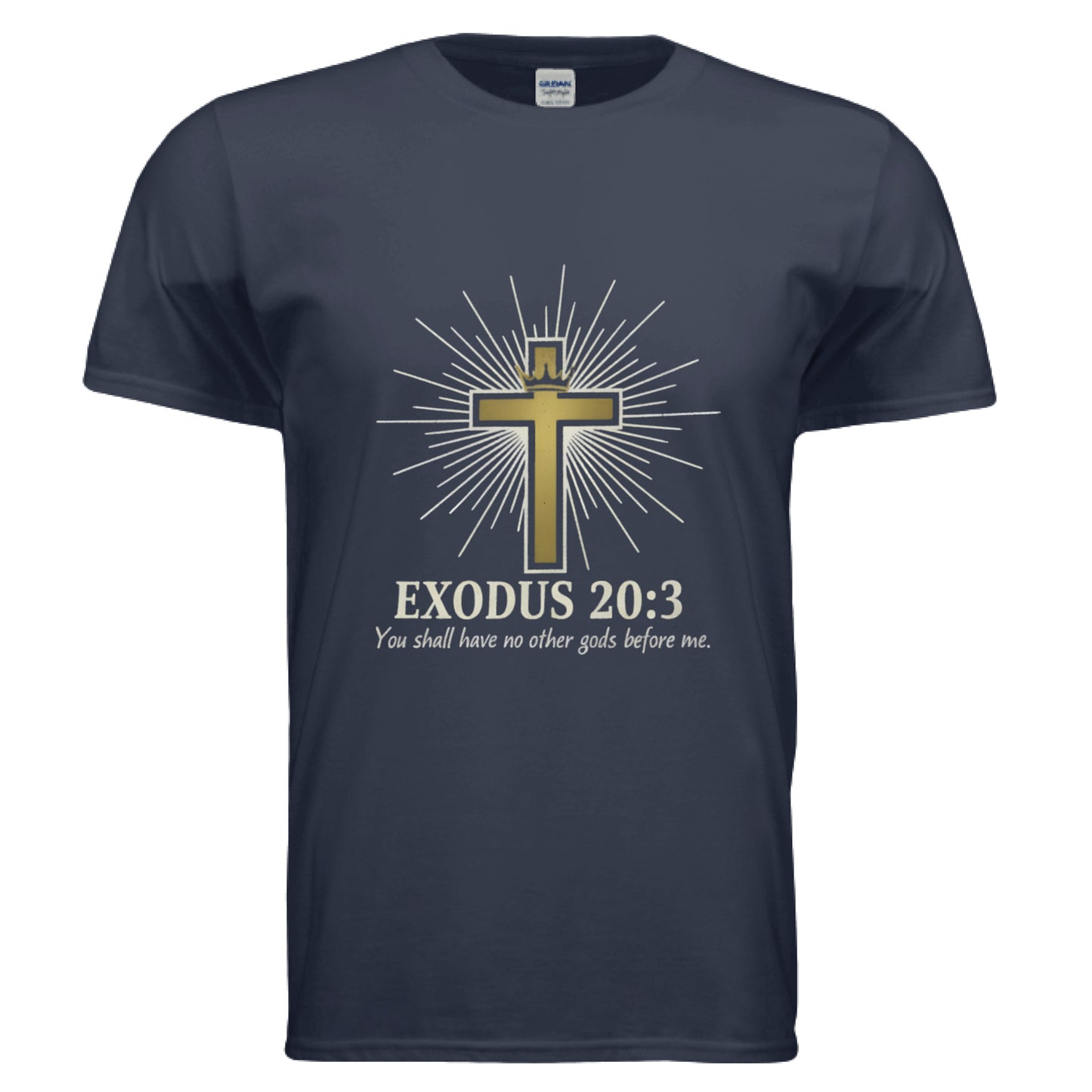 No Idols Exodus 20:3 Faith T-Shirt NAVY Salvation Clothing and Accessories Apparel