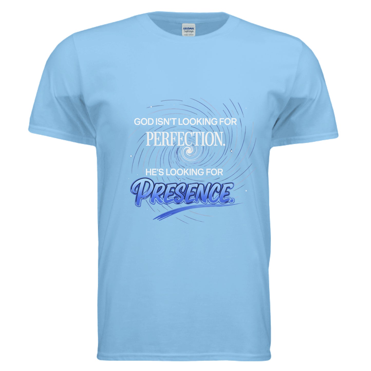 God isn't looking for Perfection Faith T-Shirt SKY Salvation Clothing and Accessories