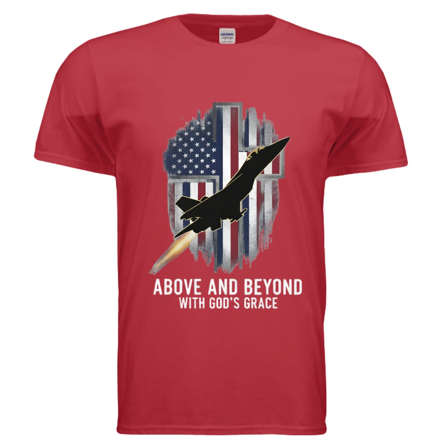 Above and Beyond with Gods Grace Faith T-Shirt (Air Force) RED Salvation Clothing and Accessories Apparel