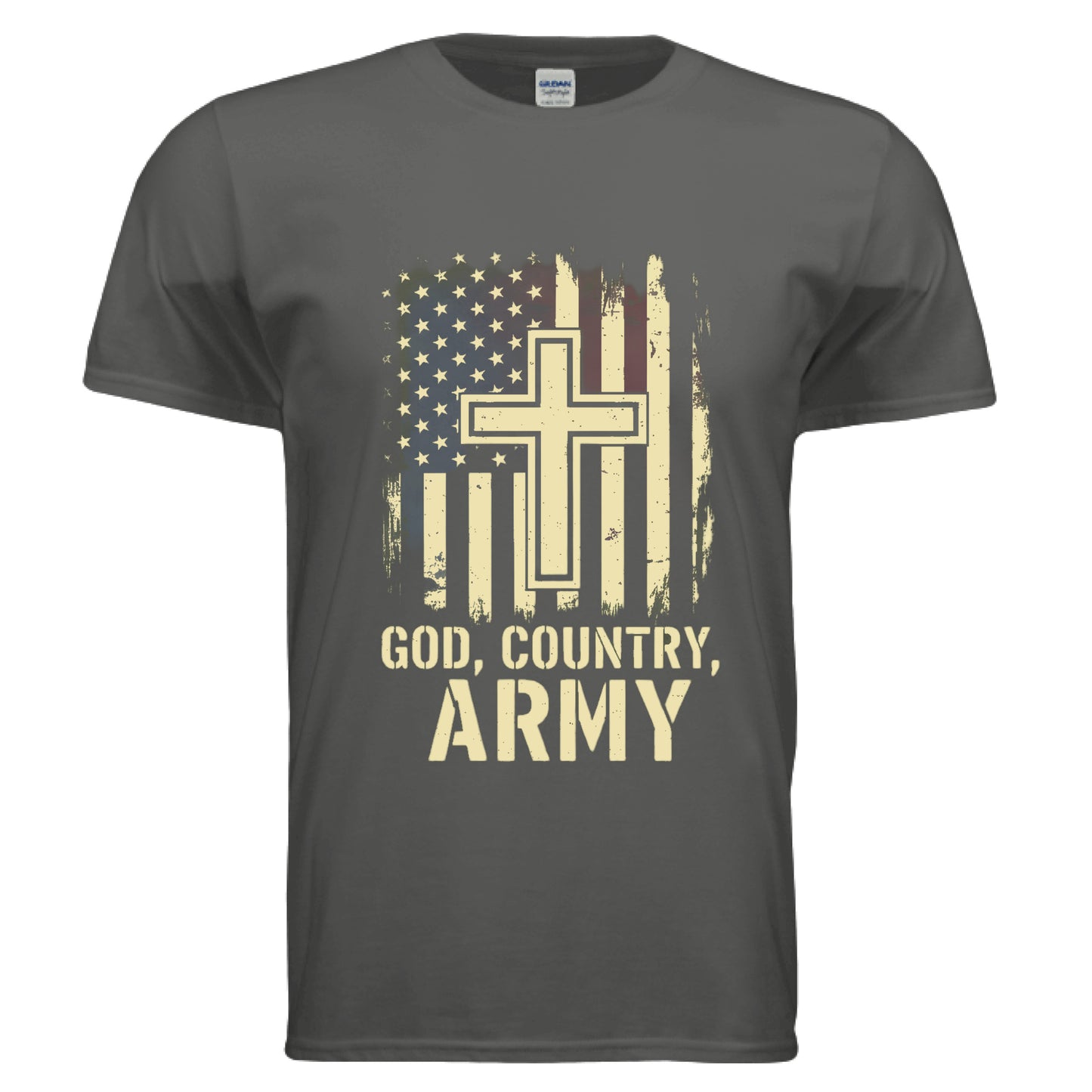 God Country Army Faith T-Shirt (Army) CHARCOAL Salvation Clothing and Accessories