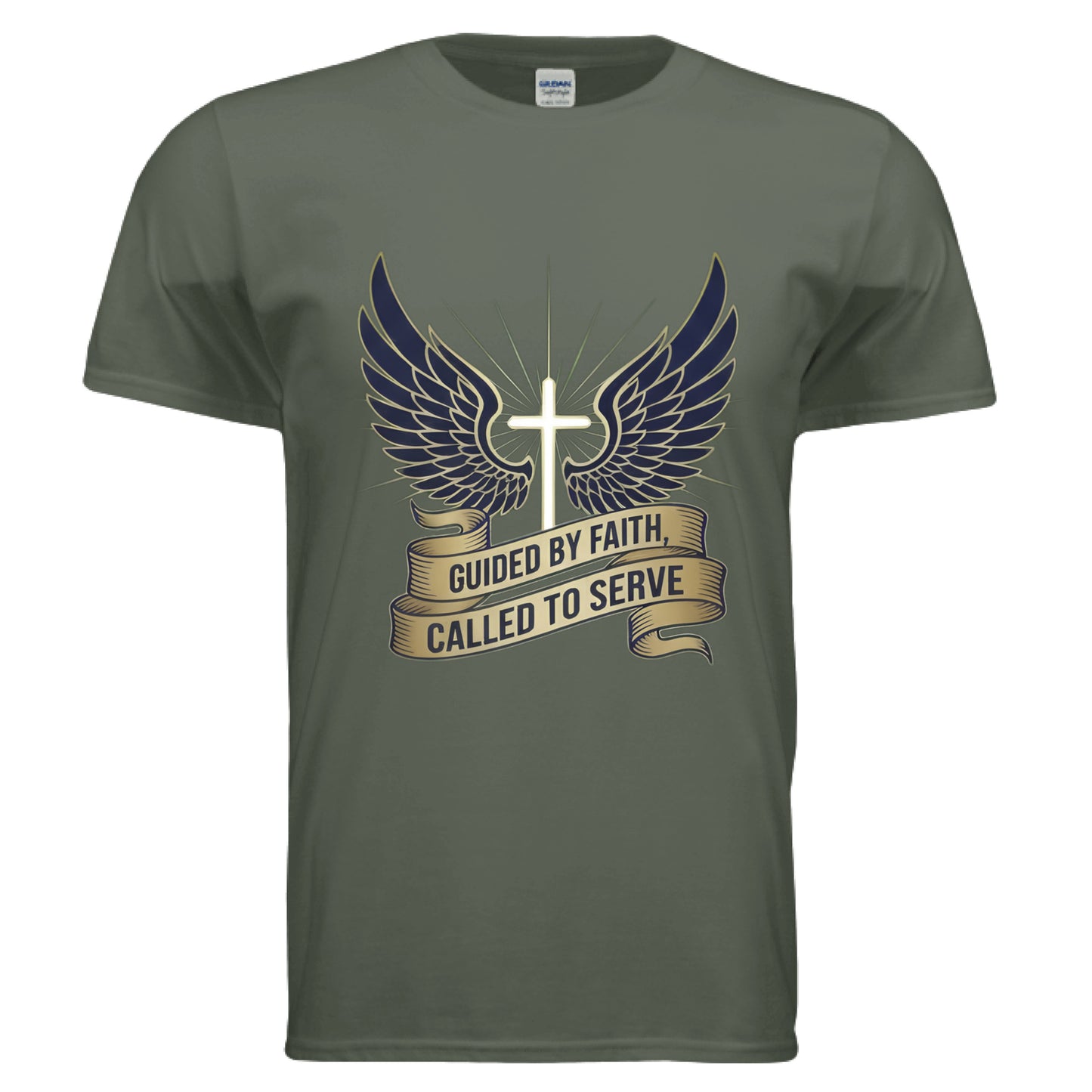Guided by Faith Called to Serve Faith T-Shirt (Police) MILITARY GREEN Salvation Clothing and Accessories Apparel
