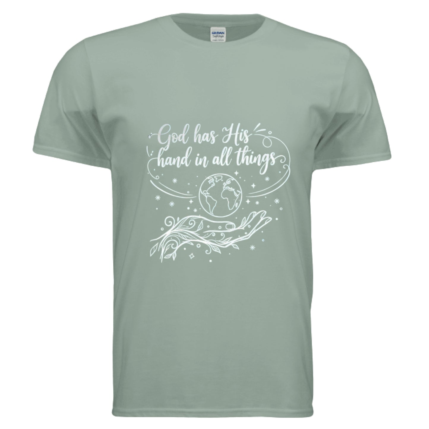 God has His Hand in all Things Faith T-Shirt Sage Salvation Clothing and Accessories Apparel