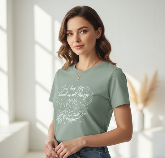 God has His Hand in all Things Christian T-Shirt Salvation Clothing and Accessories Apparel