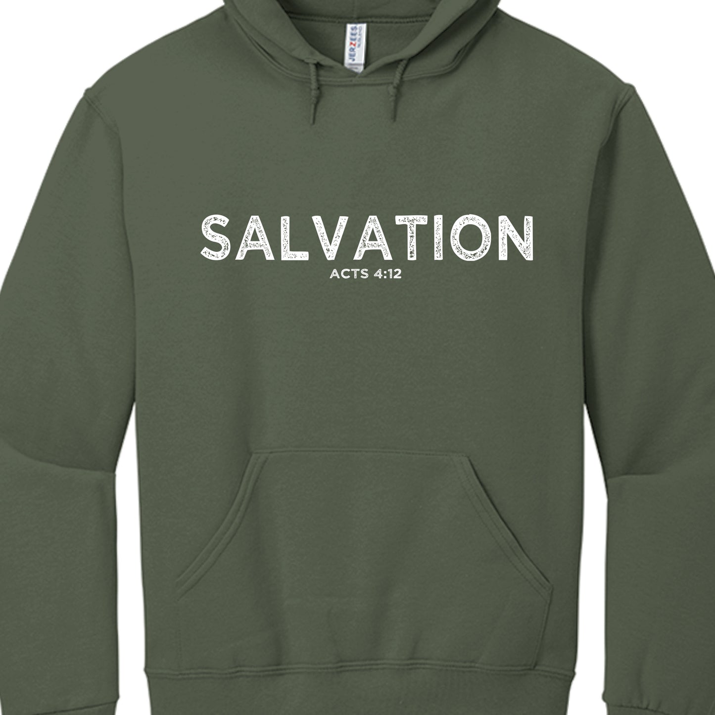 Salvation Acts 4:12-Hoodie MILITARY GREEN Salvation Clothing and Accessories Apparel