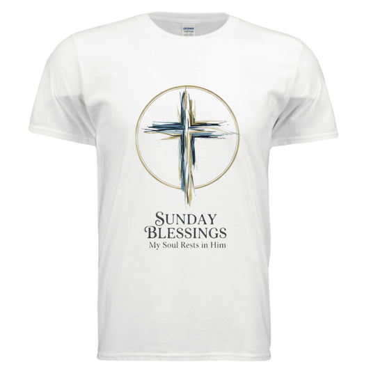 Sunday Blessing Christian T-Shirt WHITE Salvation Clothing and Accessories Apparel