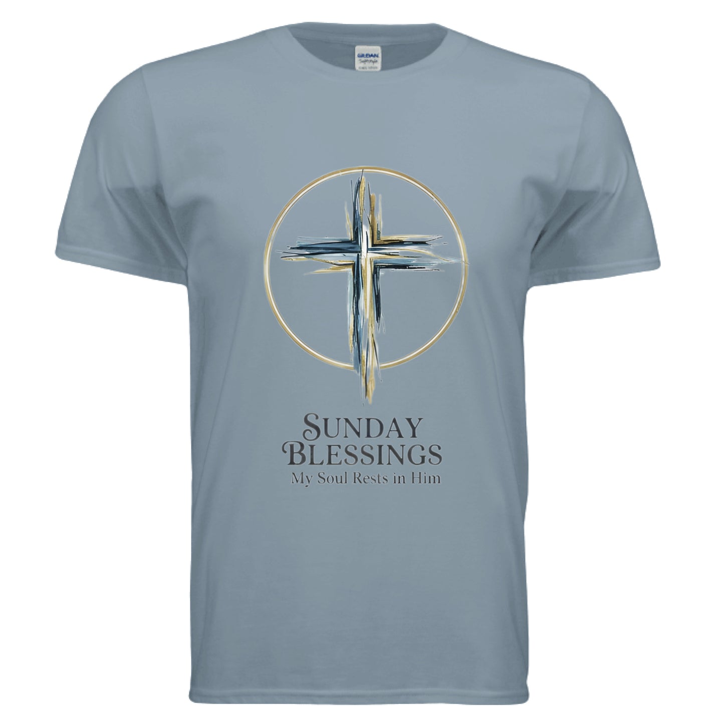 Sunday Blessing Faith T-Shirt Stone Blue Salvation Clothing and Accessories Apparel