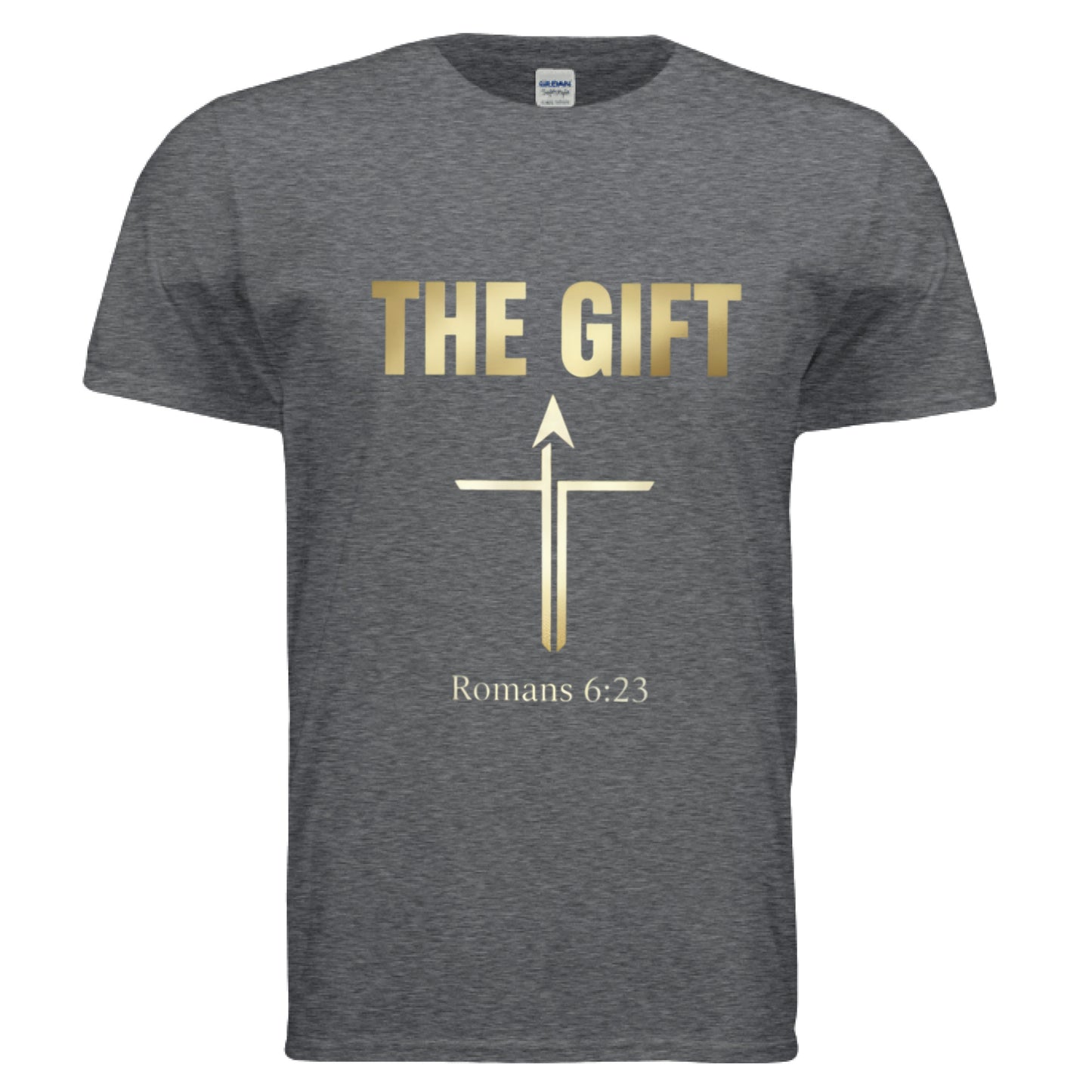 The Gift Romans 6:23 Faith T-Shirt DARK HEATHER Salvation Clothing and Accessories Apparel