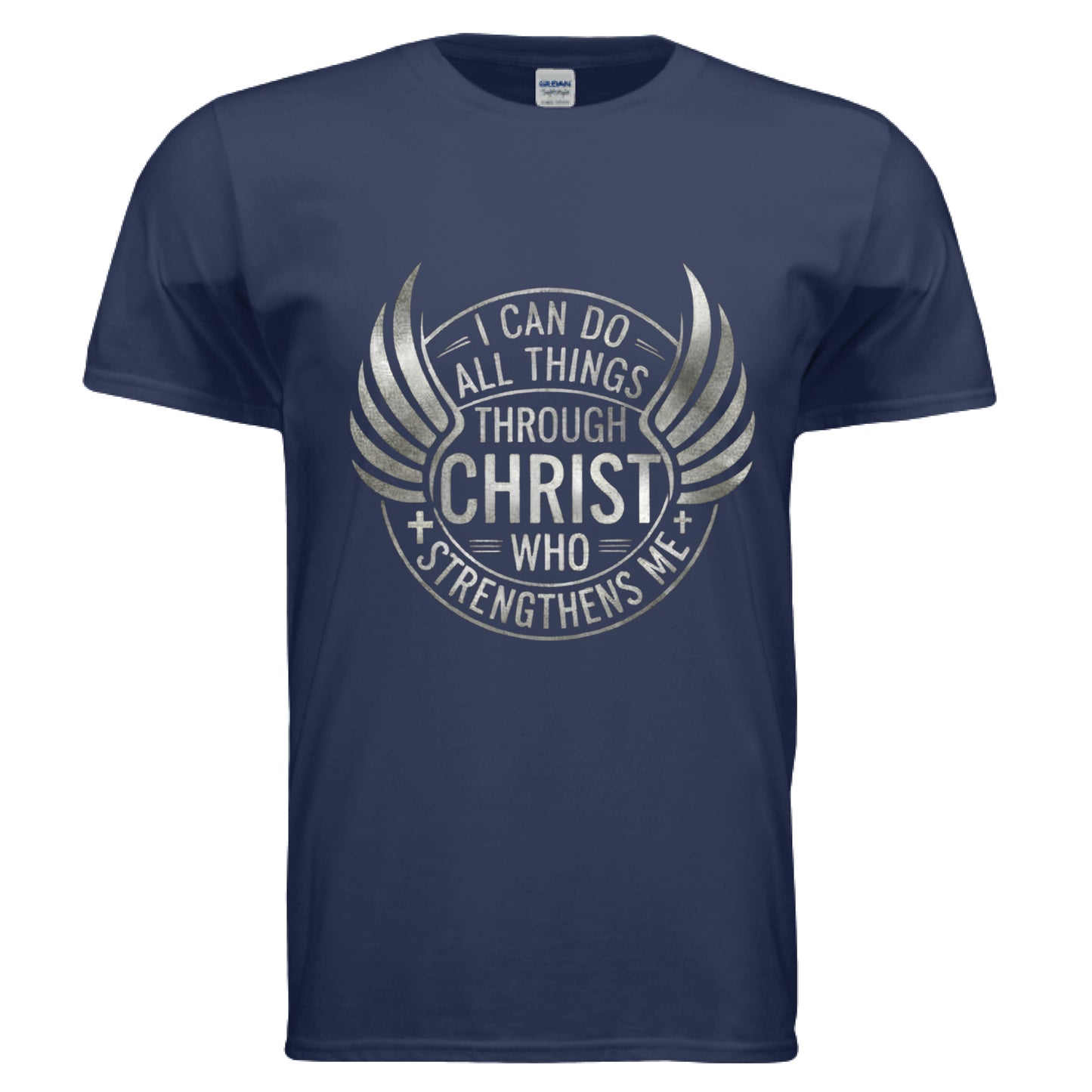 I Can Do All Things Trough Christ Faith T-Shirt METRO BLUE Salvation Clothing and Accessories Apparel