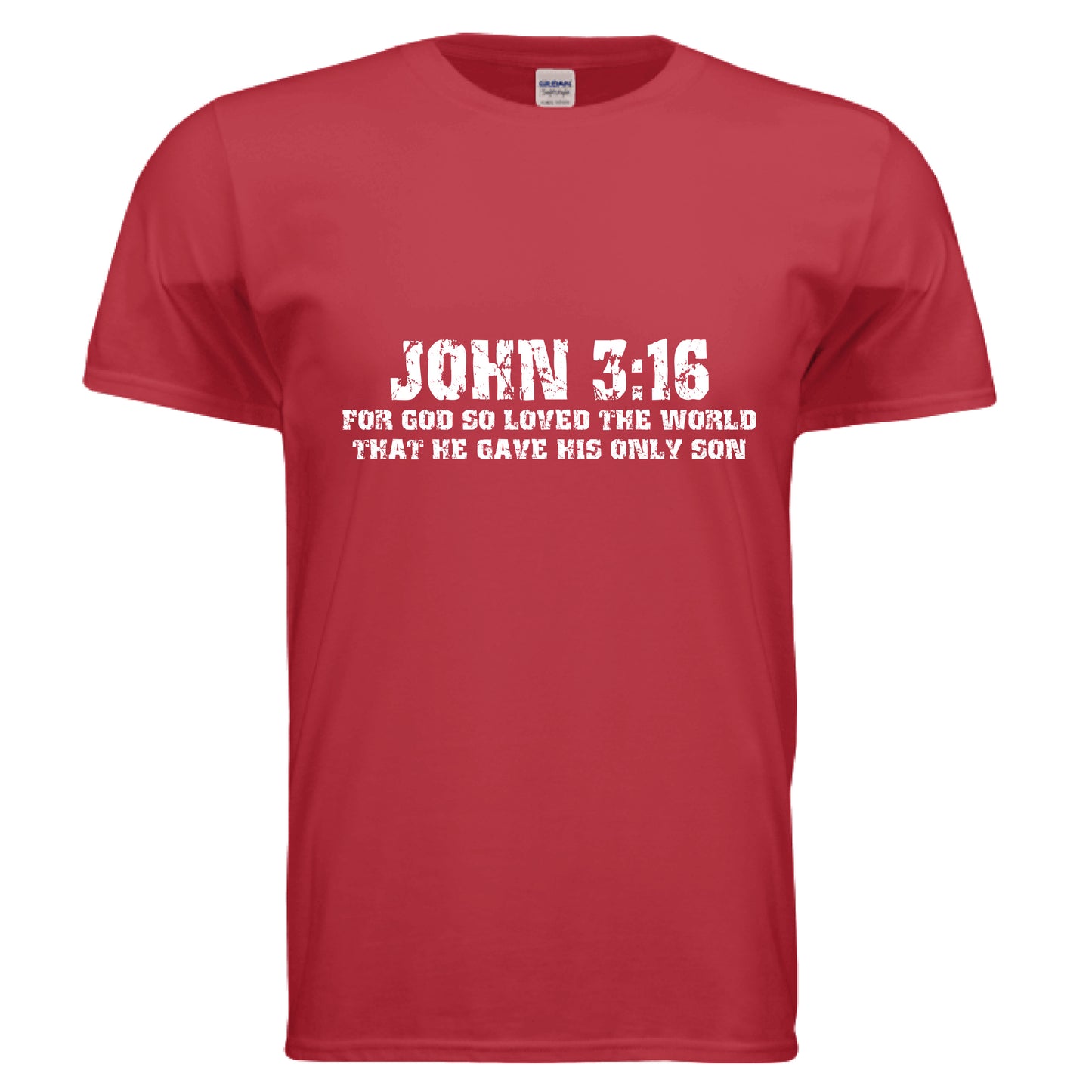 John 3:16 Faith T-Shirt RED Salvation Clothing and Accessories Apparel