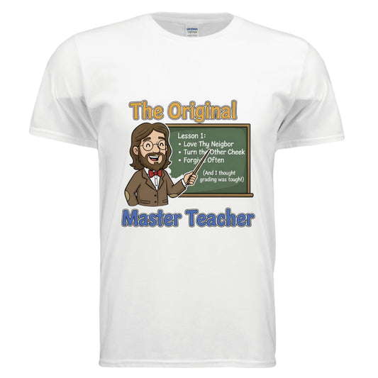 Master Teacher Christian T-Shirt (Teacher) WHITE Salvation Clothing and Accessories Apparel