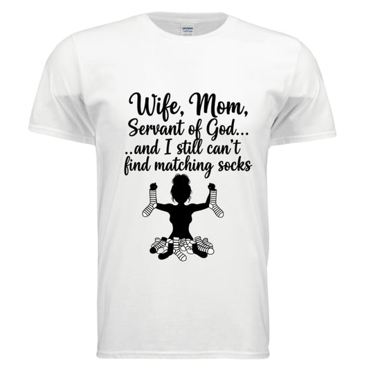 Wife Mom Servant of God Christian T-Shirt (Funny) WHITE Salvation Clothing and Accessories Apparel