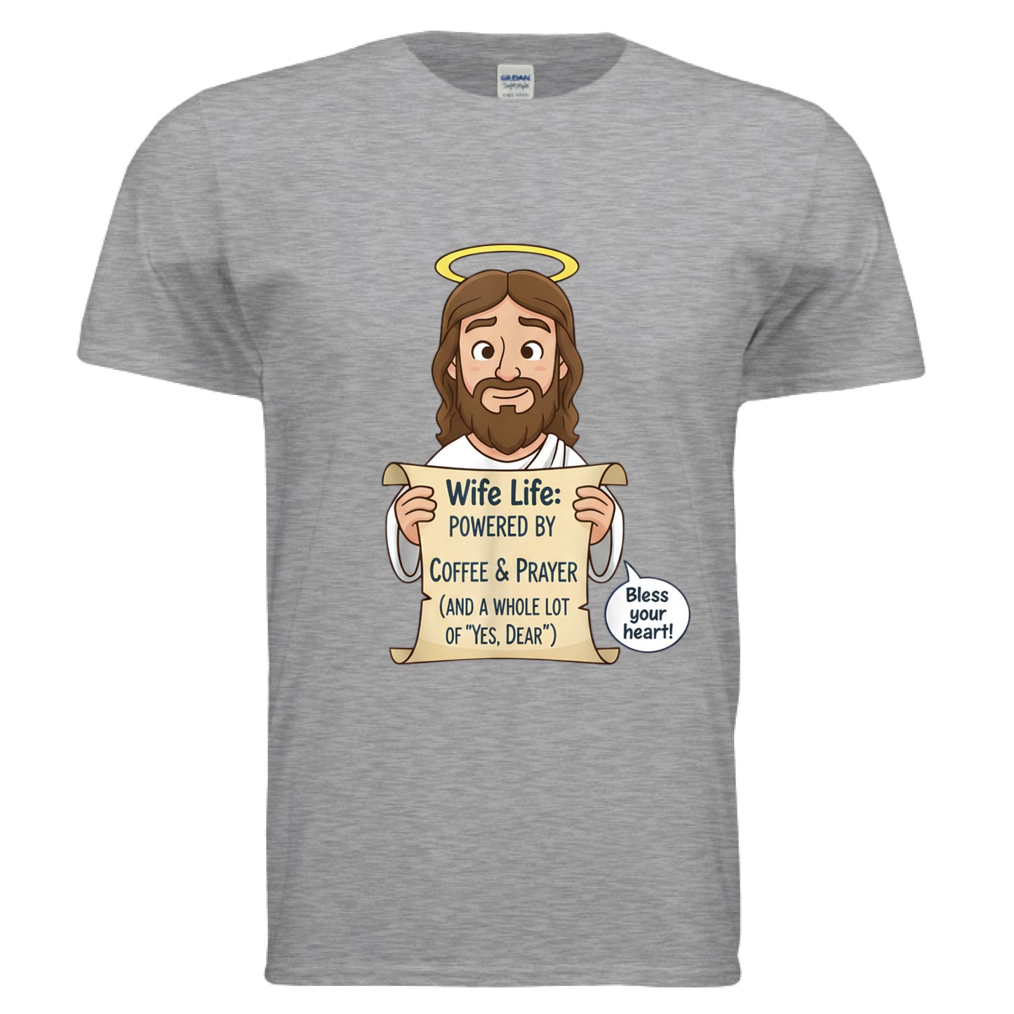 Wife life: Powered by Faith T-Shirt SPORT GREY Salvation Clothing and Accessories Apparel