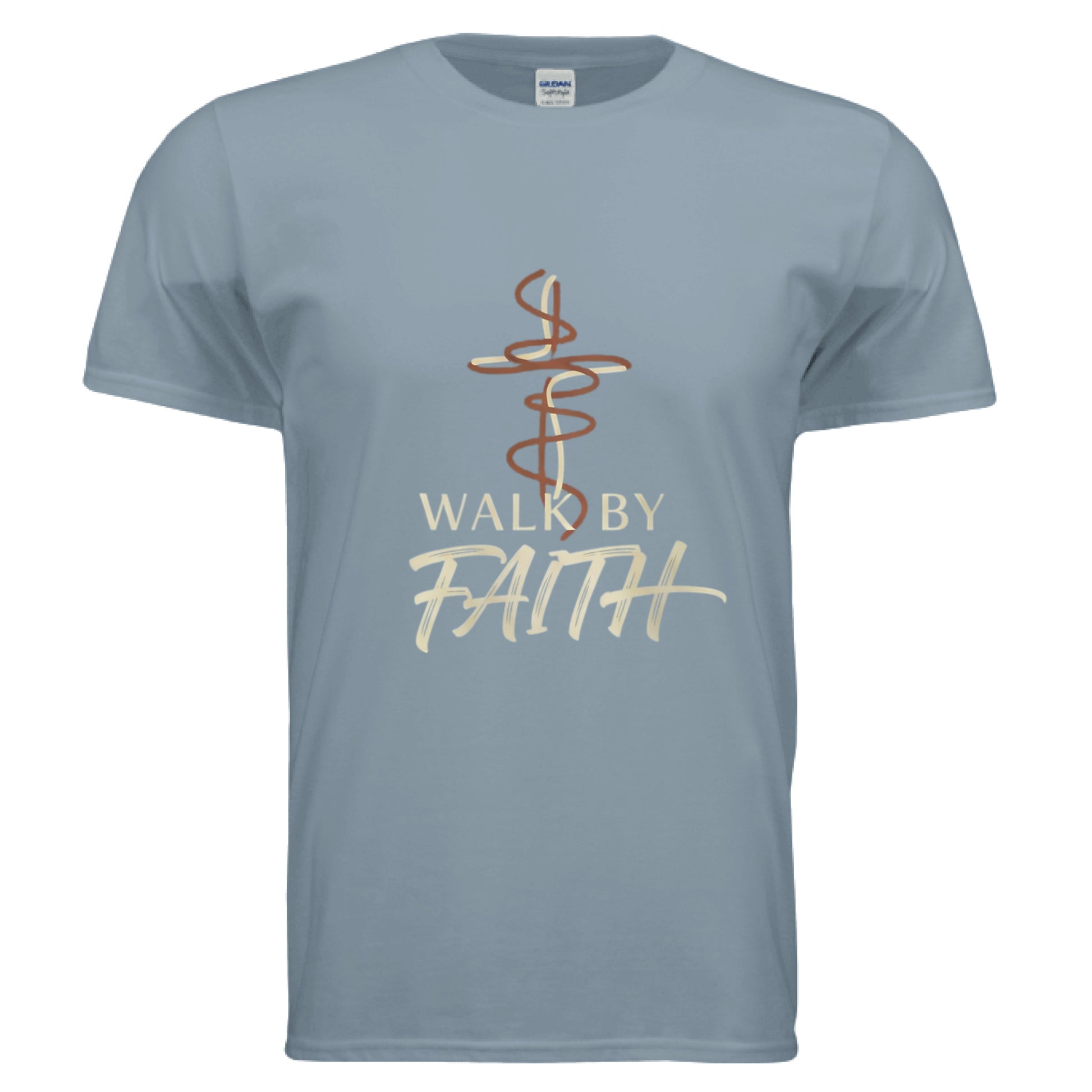 Walk by Faith Faith T-Shirt Stone Blue Salvation Clothing and Accessories Apparel