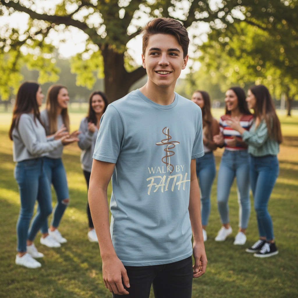 Walk by Faith Faith T-Shirt Salvation Clothing and Accessories Apparel