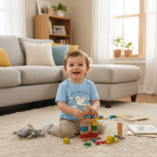 Little Light for Jesus Toddler Christian T-Shirt Salvation Clothing and Accessories Apparel