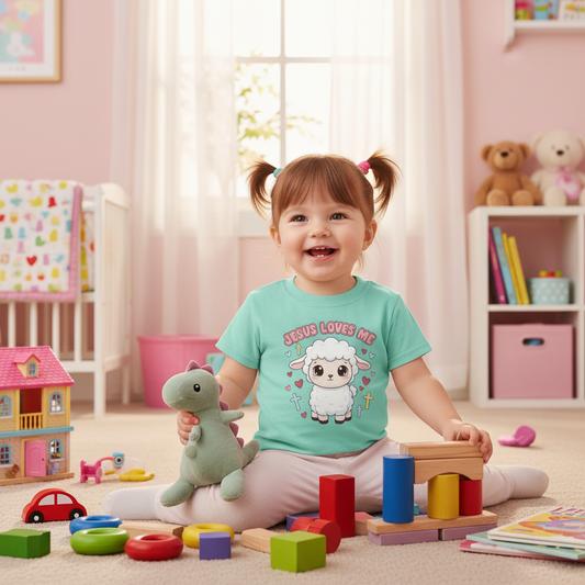 Jesus Loves Me Toddler Christian T-Shirt Salvation Clothing and Accessories Apparel