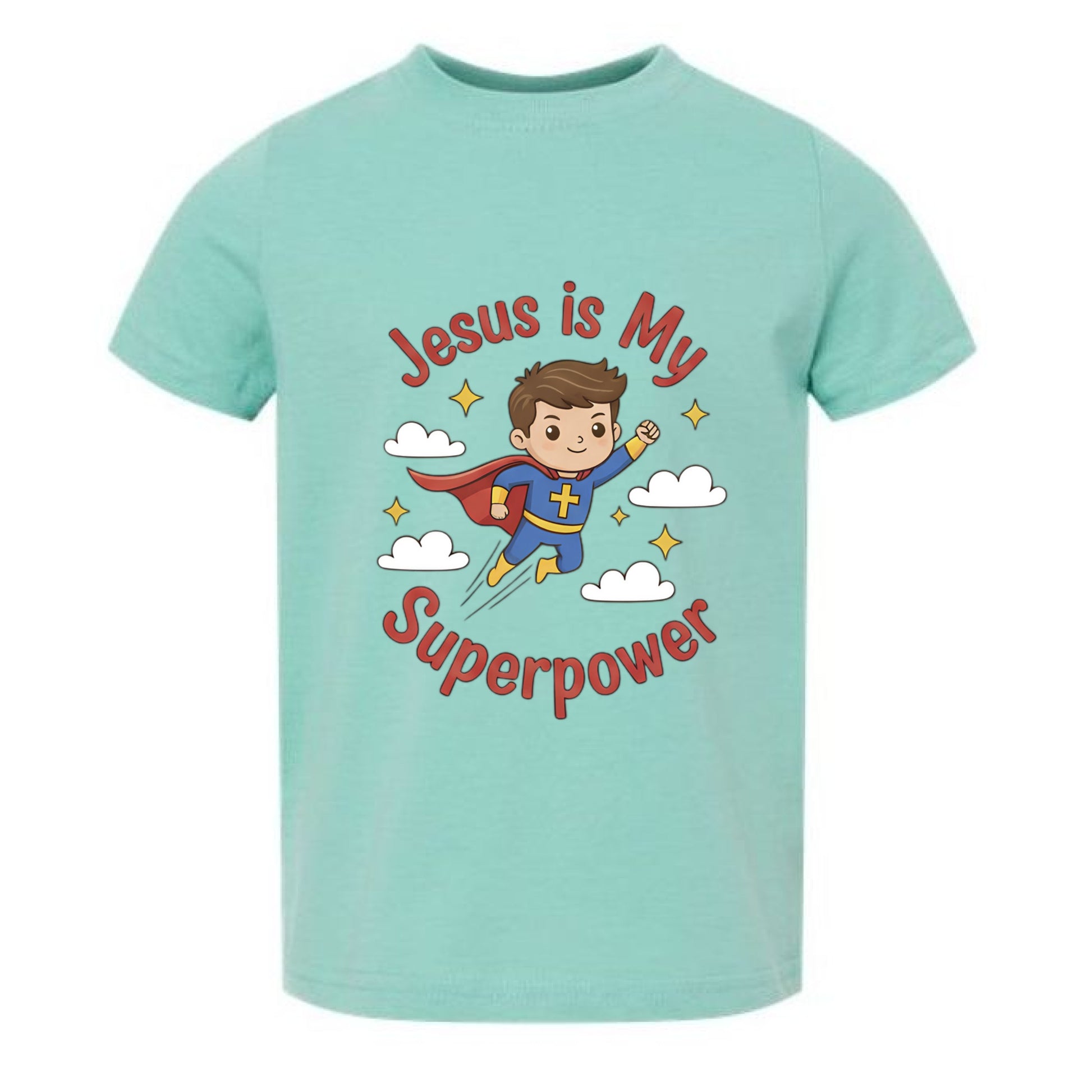 Jesus is my Superpower Toddler Faith T-Shirt Saltwater Salvation Clothing and Accessories Apparel
