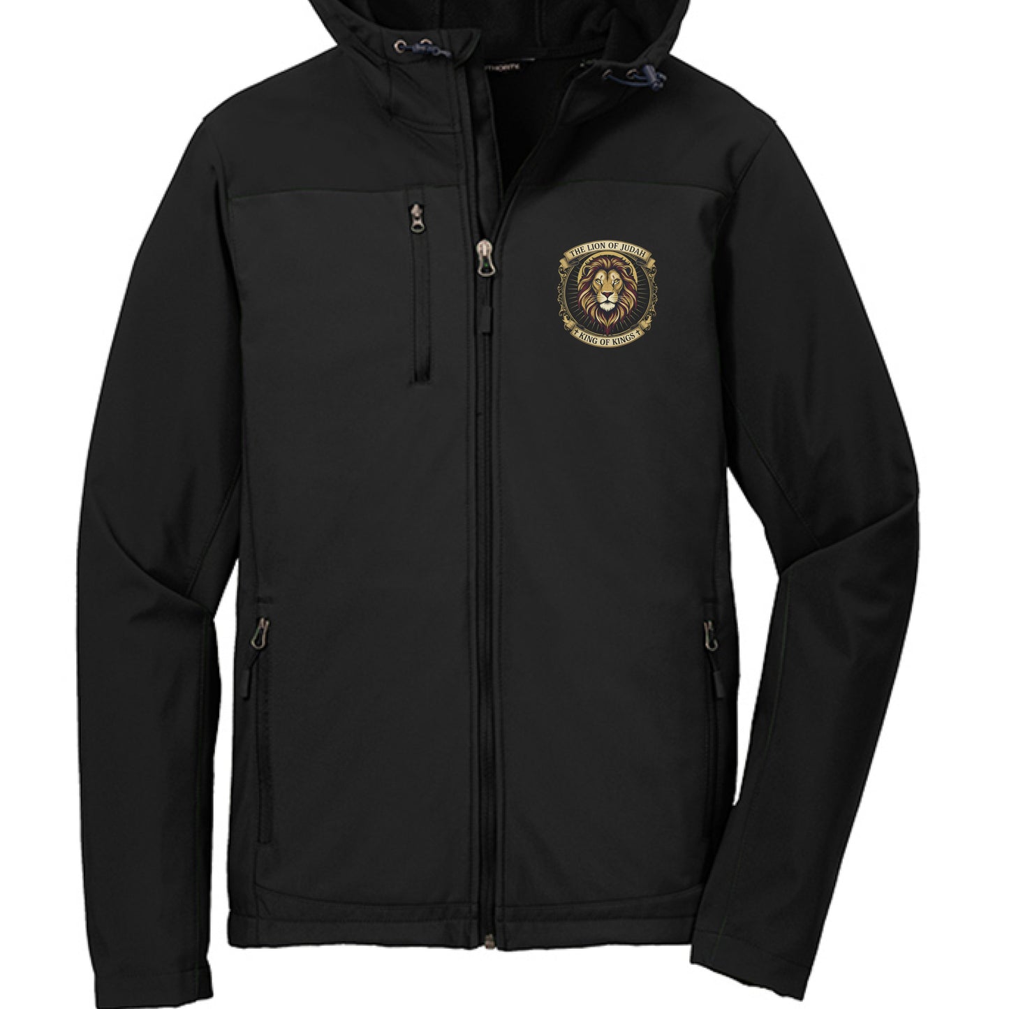 Lion of Judah Faith Hooded Soft Shell Jacket Black Salvation Clothing and Accessories Apparel