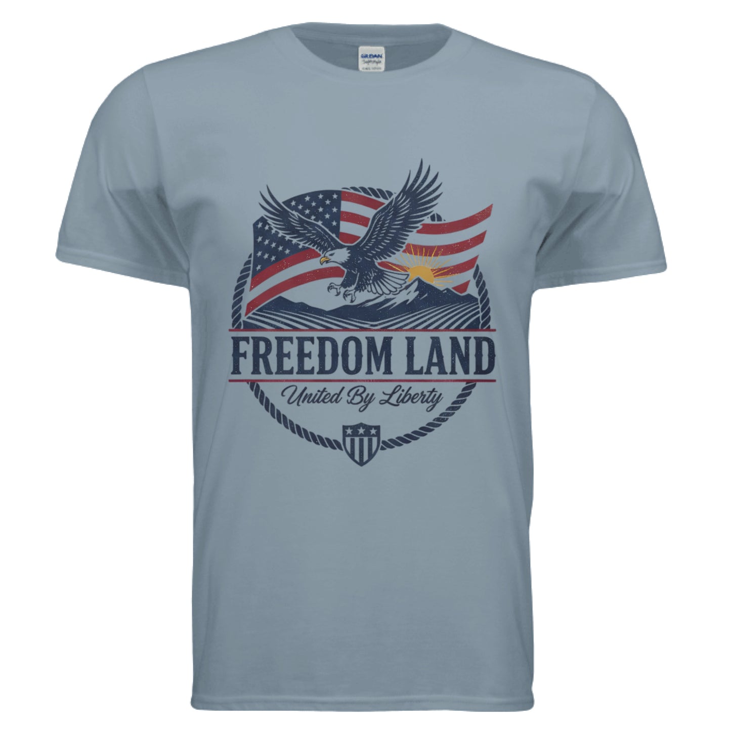 Freedom Land Patriot T-Shirt Stone Blue Salvation Clothing and Accessories Apparel