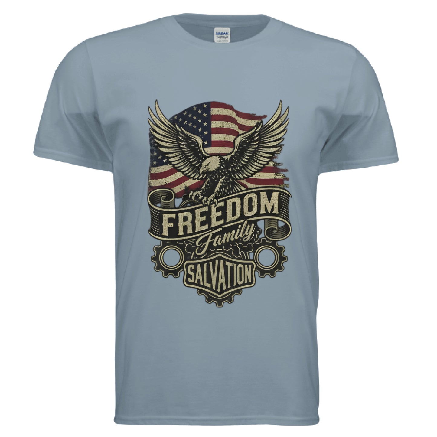 Freedom Family Salvation Faith T-Shirt Stone Blue Salvation Clothing and Accessories Apparel