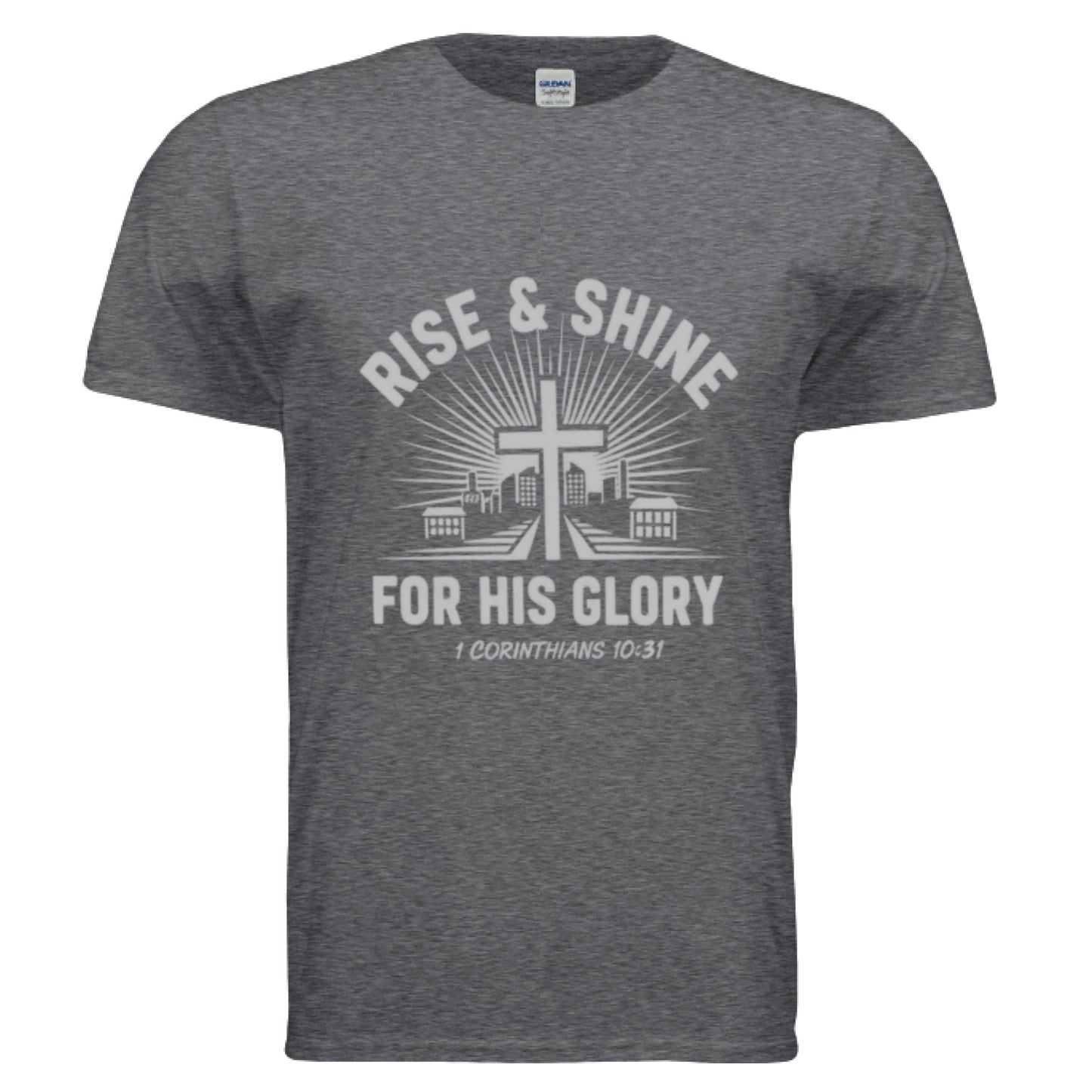 For His Glory -1 Corinthians 10:31 Faith T-Shirt DARK HEATHER Salvation Clothing and Accessories
