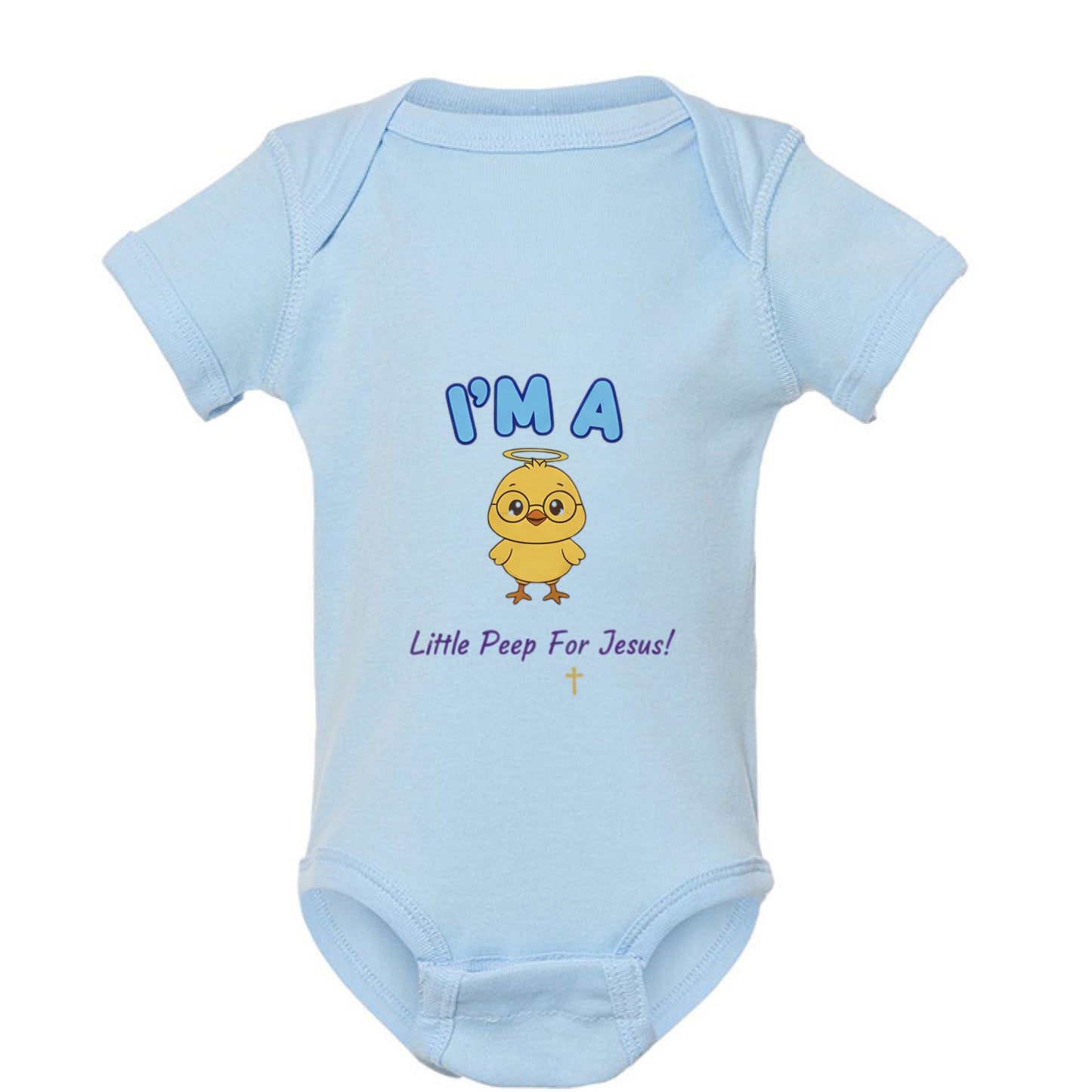 I'm a Little Peep for Jesus Faith Onesie LIGHT BLUE Salvation Clothing and Accessories Apparel