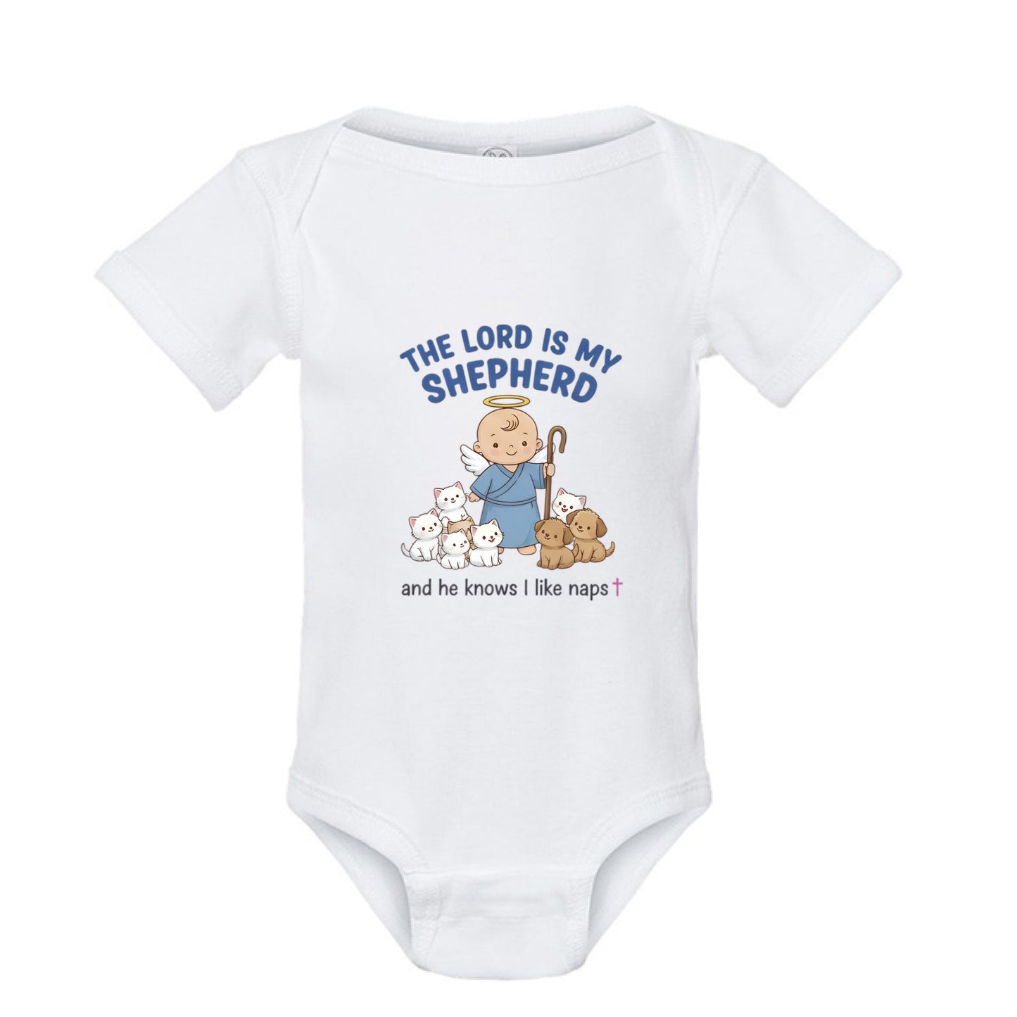The Lord is my Shepherd Faith Onesie WHITE Salvation Clothing and Accessories Apparel